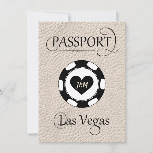 Ivory Las Vegas Passport Save the Date Card