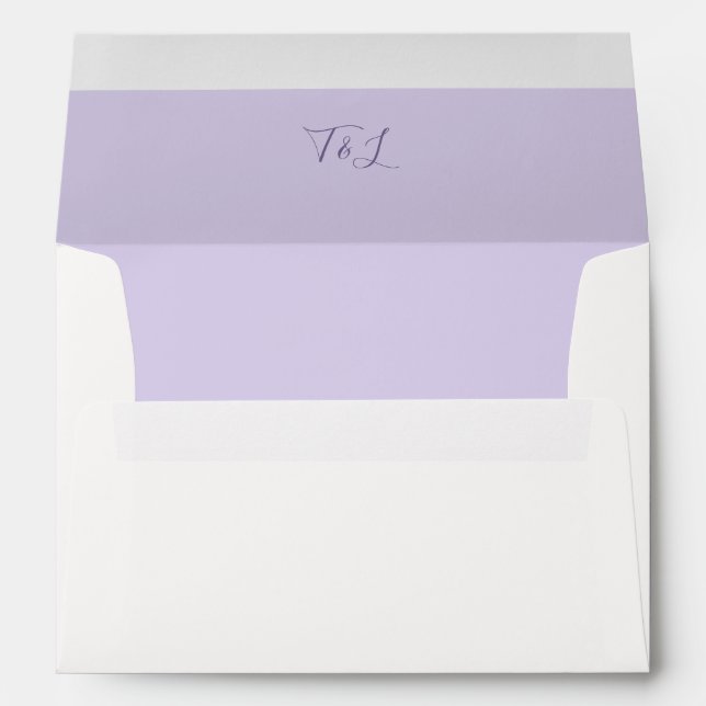 Ivory & Lavender | Initials Wedding Envelope (Back (Bottom))