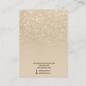 Ivory light gold glitter jewelry ring display business card (Back)