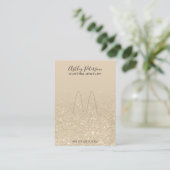 Ivory light gold glitter jewelry ring display business card (Standing Front)