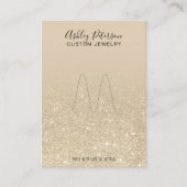 Ivory light gold glitter jewelry ring display business card (Front)