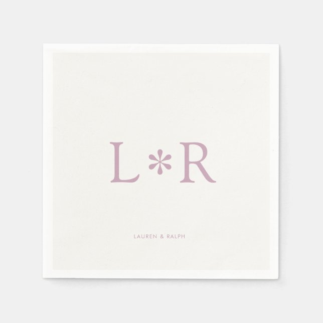 Ivory & Lilac | Stylish Modern  Napkins (Front)
