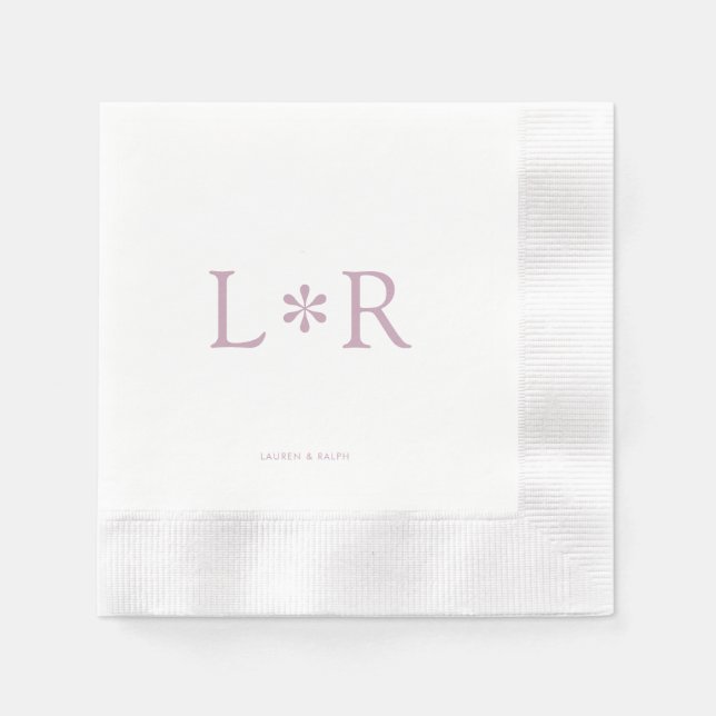 Ivory & Lilac | Stylish Modern  Napkins (Front)