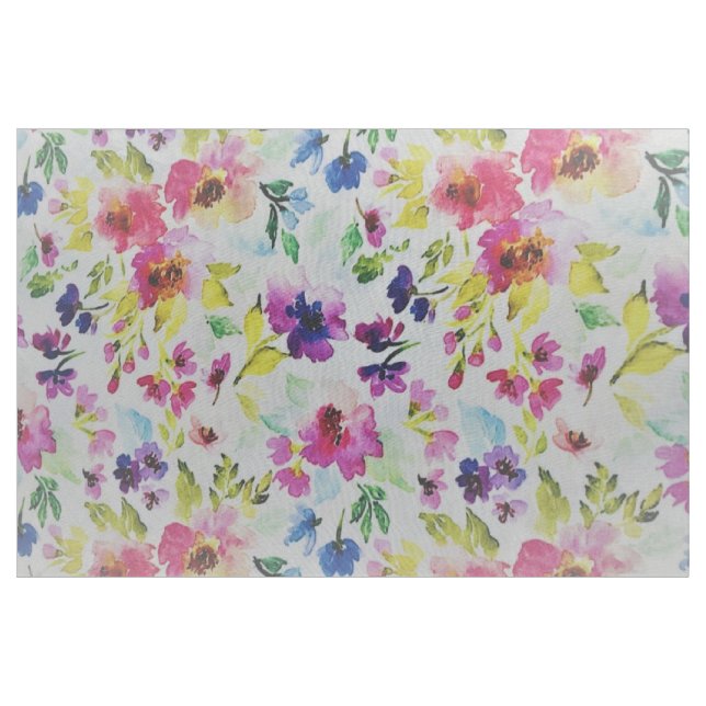 IVORY LINEN FLORAL FABRIC MATERIAL  (Yard)