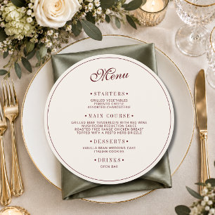 Ivory Luxury Wedding Guest Place & Menu Card