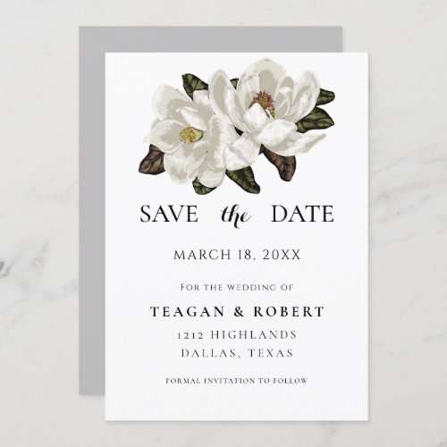 Ivory Magnolia blossoms  Save The Date