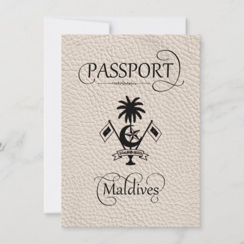 Ivory Maldives Passport Save the Date Card