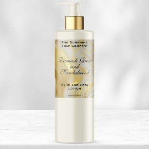 Ivory Marble & Gold Foil Cosmetics Bottle Label