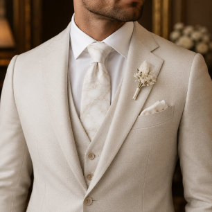 Ivory Marble Luxury Neck Tie