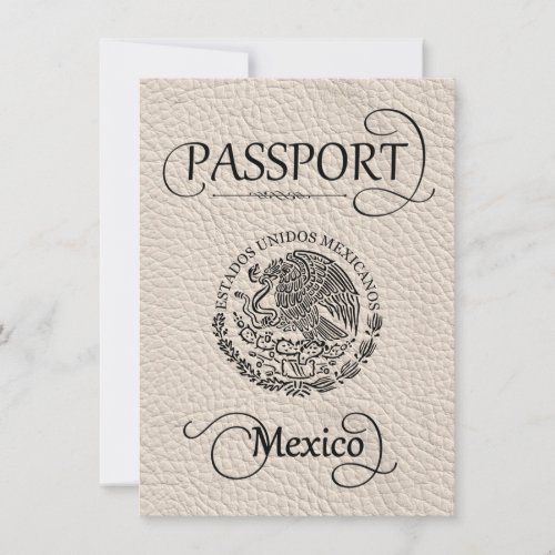 Ivory Mexico Passport Save the Date Card