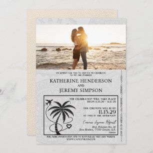 Ivory Mexico Passport Wedding Invitation