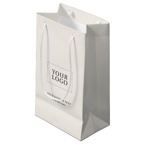 Ivory Minimal Business Logo Paper Shopping Bags