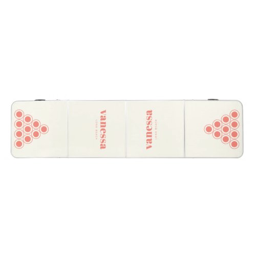 Ivory Minimal Modern Classic Name Beer Pong Table