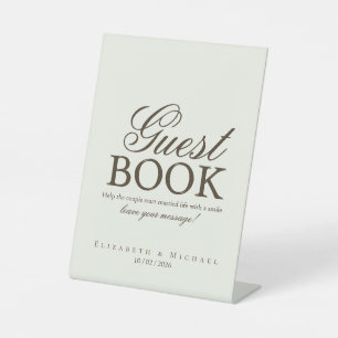 Ivory Minimalist Boho Guest Book Tabletop Sign