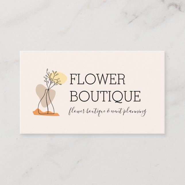Ivory Minimalist Ceramic Pot Florist Business Card (Front)
