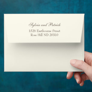 Ivory minimalist elegant wedding envelope