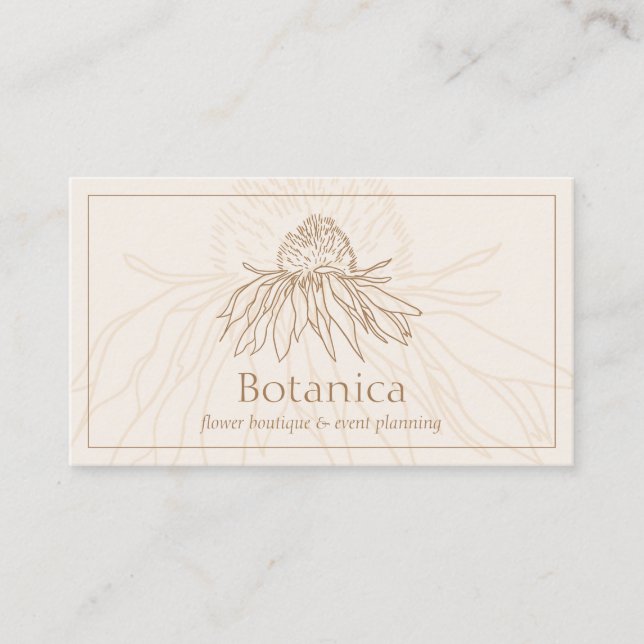 Ivory Minimalist Leilani Flower Business Card (Front)