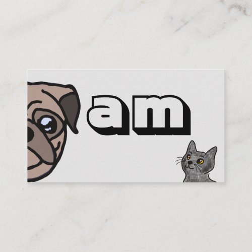 Ivory Minimalist Pet Sitter Cat And Dog Pet Care Business Card