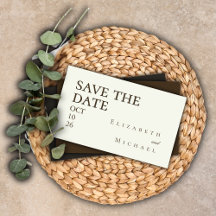 Ivory Minimalist Wedding Boho Save the Date QRCode