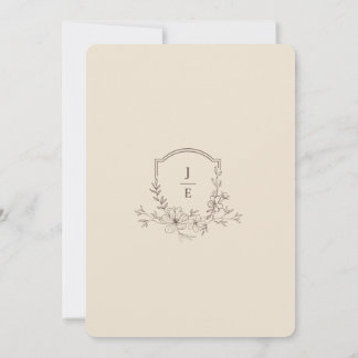 Ivory Minimalist Wedding Invitation | Elegant Cust