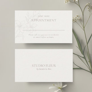 Ivory | Modern Boho Minimal Floral Appointment Card