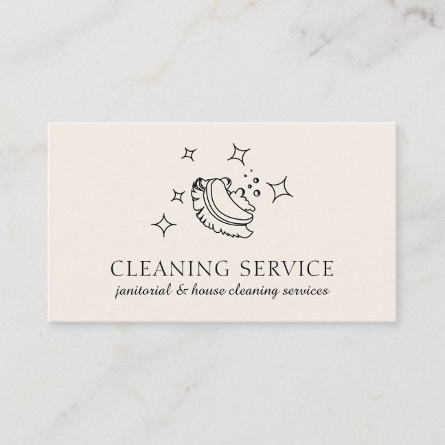 Ivory Modern Bubble Housekeeper Cleaning Washing Business Card