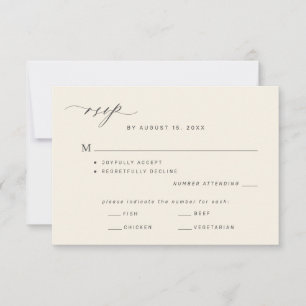 Ivory modern classic mail or QR code wedding RSVP Card