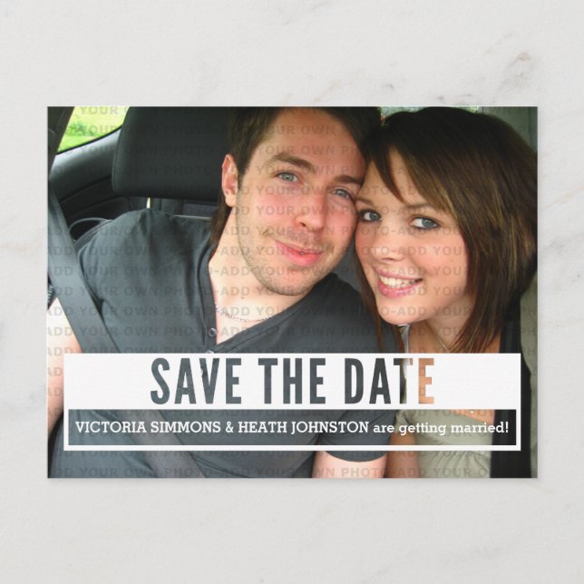 Ivory Modern Cut Out Save the Date Postcard (Front)