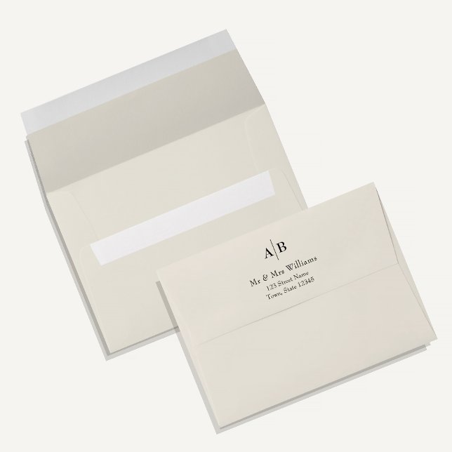 Ivory Monogram Wedding Envelope (Creator Uploaded)