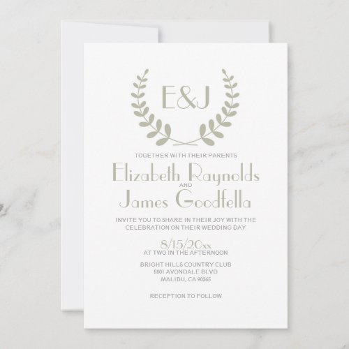 Ivory Monogram Wedding Invitations