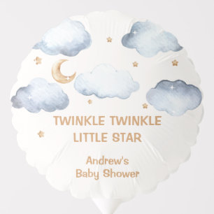 Ivory Moon Stars Twinkle Boy Baby Shower Balloon