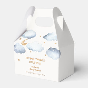 Ivory Moon Stars Twinkle Boy Baby Shower Favor Boxes