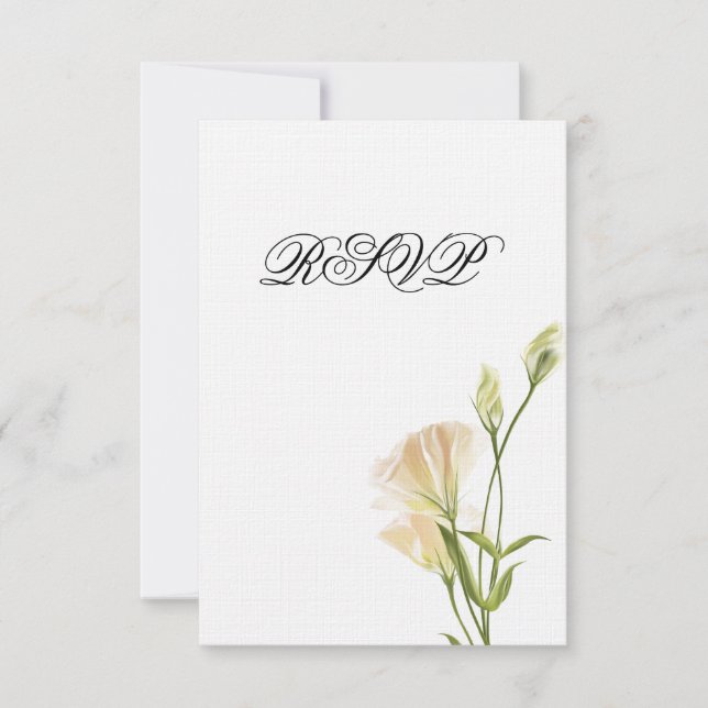 Ivory  MoonFlower RSVP Invitation (Front)