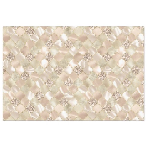 Ivory Moroccan Quatrefoil Pattern Tissue Paper