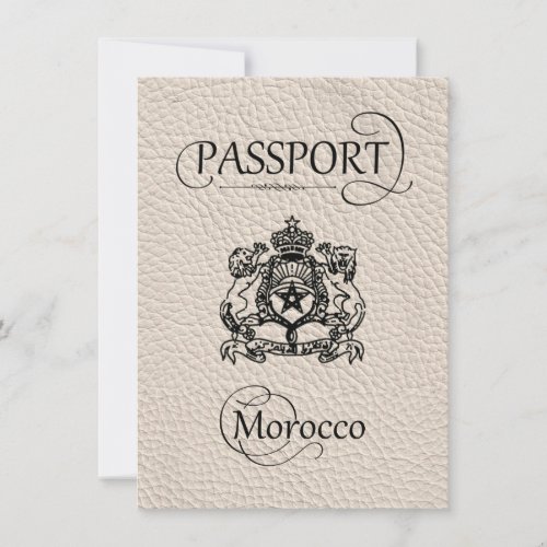 Ivory Morocco Passport Save the Date Card