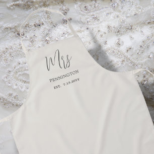 Ivory "Mrs" Wedding Dress Protector Apron