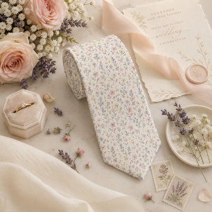Ivory Multicolor Wildflower Meadow Neck Tie