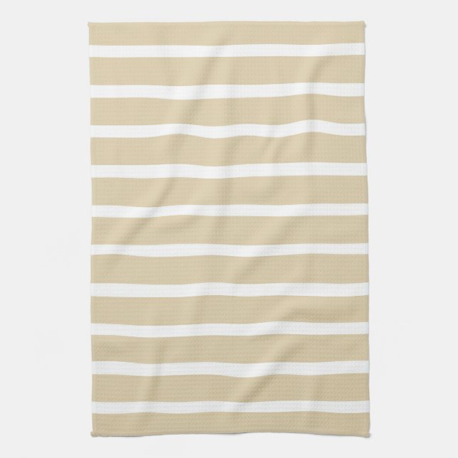 Ivory Neutral Stripes Kitchen Towel (Vertical)