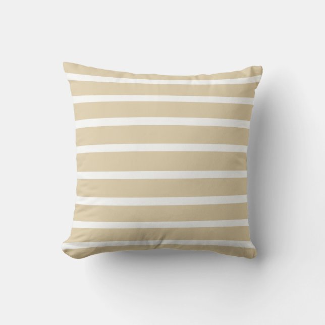 Ivory Neutral Stripes Throw Pillow (Front)