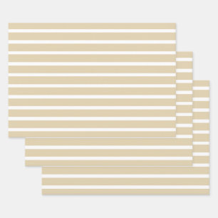 Ivory Neutral Stripes Wrapping Paper Sheets