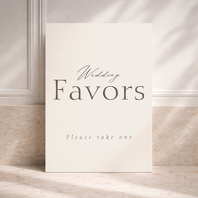 Ivory Neutral Wedding Favor Table Sign Invitation (Creator Uploaded)