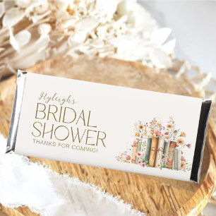 Ivory New Chapter Storybook Floral Bridal Shower Hershey Bar Favors
