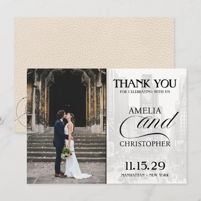 Ivory New York City Passport Thank You Card (Front/Back)
