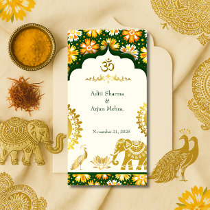 Ivory Om Arch Hindu Wedding Paper Guest Towels