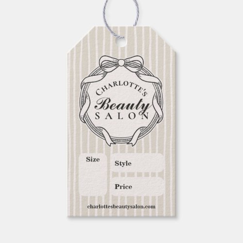 Ivory Ornate Bow Frame Salon Price Tag