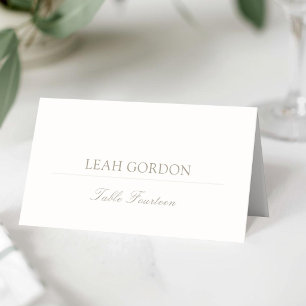 Ivory   Oval Script Wedding Table Card Number