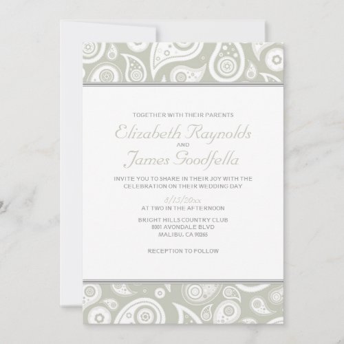 Ivory Paisley Wedding Invitations