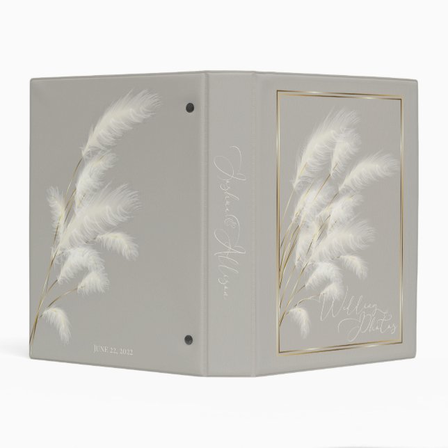 Ivory Pampas Grass Allison Mini Binder (Background)