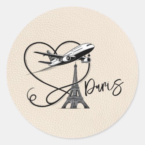 Ivory Paris Passport  Classic Round Sticker