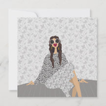 Ivory Pattern Muse Fashion Art Card